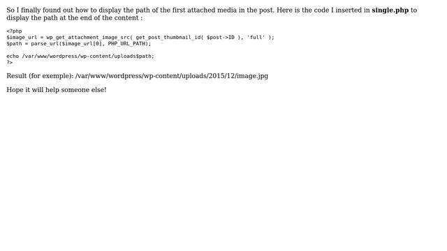 Wordpress: Get the path of the first attached media (single.php) (2 Solutions!!) смотреть онлайн