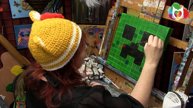 How to Paint a Minecraft Creeper acrylic on Gallery wrap Canvas | TheArtSherpa смотреть онлайн