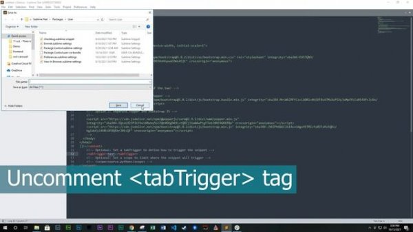 Latest 2021 - How to create Boostrap 5 HTML template snippets in Sublime Text | for Beginners