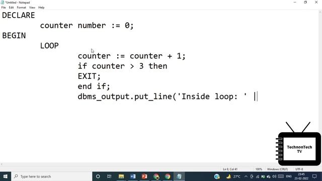 Basic Loop in PL/SQL | Exit and Exit When Statement With Practical Implementation | TechnonTechTV смотреть онлайн
