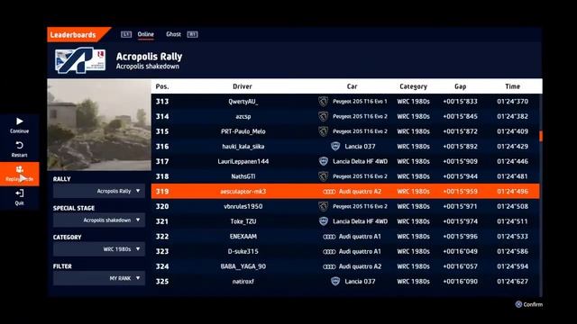 WRC 10 - Audi Quattro A2 - Trackside and Heli-cam replay. смотреть онлайн