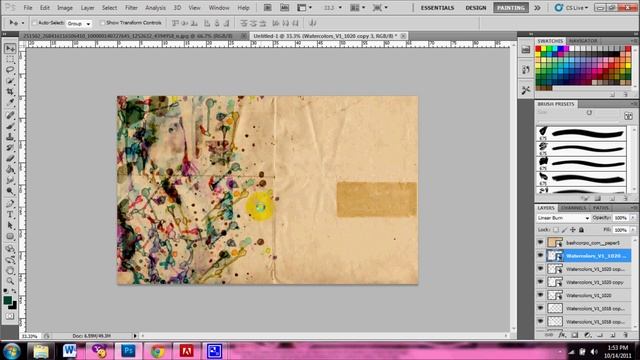 cool watercolor effect in photoshop cs5 HD смотреть онлайн