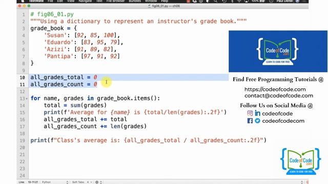 Learn Python | Dictionaries and Sets Ep.7: Example Dictionary of Student Grades | CodeOfCode смотреть онлайн
