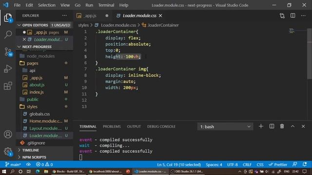 How to show loading icon and progress bar in next js (react js) when changing page routes? смотреть онлайн