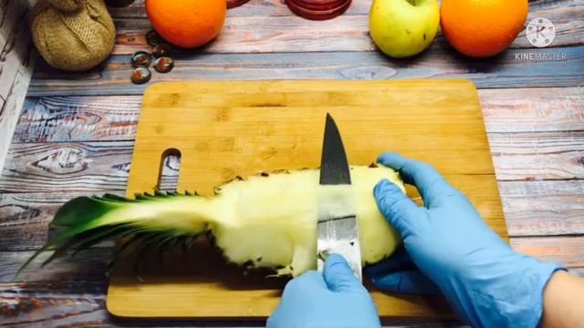 Как нарезать АНАНАС КРАСИВО, БЫСТРО И ЛЕГКО смотреть онлайн