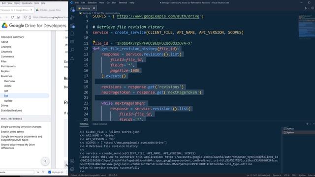 Retrieve Google Drive File Revision History And File Restoration With Google Drive API in Python смотреть онлайн
