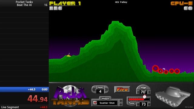 Pocket Tanks Beat The AI (2:02.06)