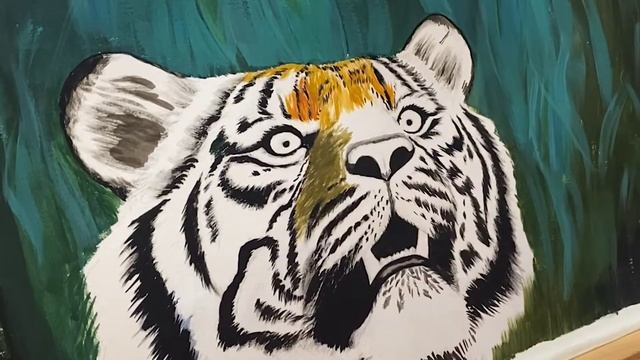 Как нарисовать тигра, поэтапно. Подробный видео урок | How to paint a tiger step by step. смотреть онлайн