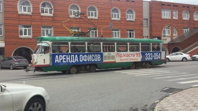 Трамвай во Владикавказе. Май 2022 года. Tram in Vladikavkaz. May 2022 смотреть онлайн