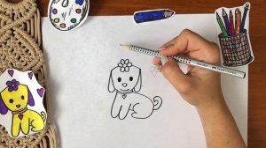 Как нарисовать щенка ?/ Поэтапный урок рисования для детей 5-8 лет