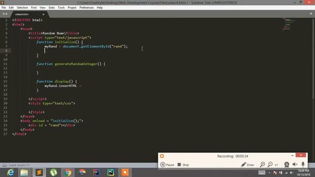 Web Development Tutorial 4 (Generating random integer using JS and printing it on HTML Page) смотреть онлайн
