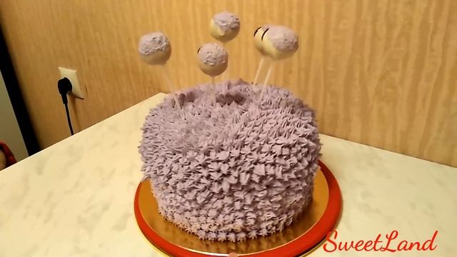 Торт Монстрик, с кейкпопсами, без мастики. смотреть онлайн