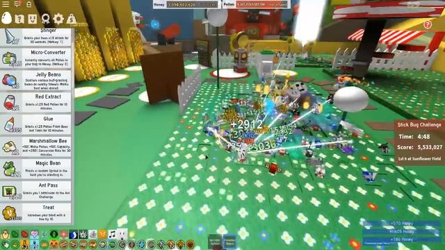 Destroying The Stick Bug With Fans In Roblox Bee Swarm Simulator смотреть онлайн
