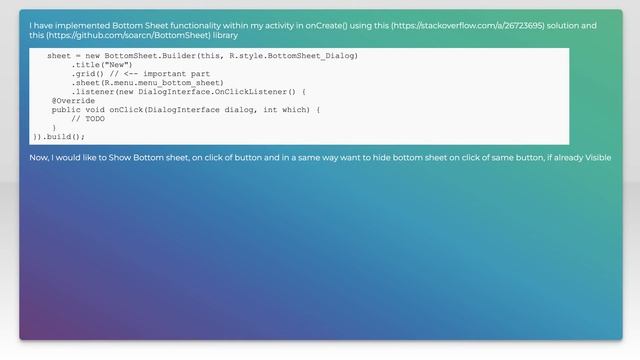 Show and Hide Bottom Sheet Programmatically смотреть онлайн