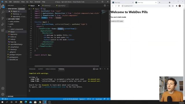 [ REACT STYLED COMPONENTS ] light dark mode смотреть онлайн