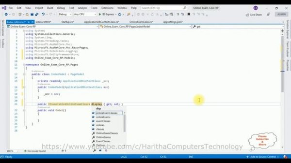 ASP NET Core Online Quiz Application With Razor Pages c# Visual Studio 2019