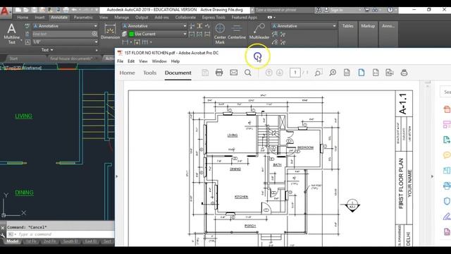 Floor Plan Dimensions in AutoCad смотреть онлайн