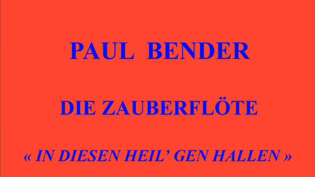 Paul Bender Die Zauberflöte In diesen Polydor 62304 enregistré en 1919 80rpm смотреть онлайн