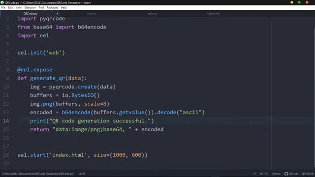 QRCODE GENERATOR PROGRAM USING PYTHON - Eel & Python Tutorial | Modern GUIs with HTML and JavaScrip смотреть онлайн