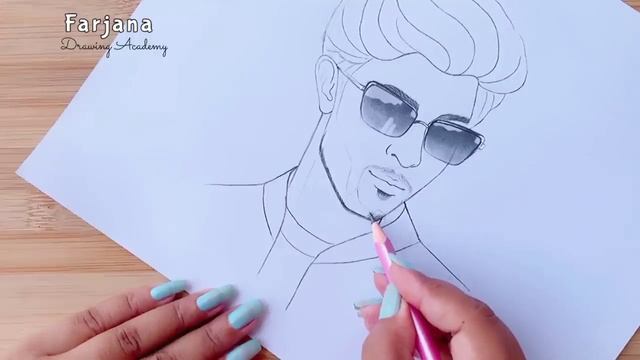 Easy way to draw a Boy with Sunglasses - step by step || Pencil Sketch for beginners || Erkek Çizim смотреть онлайн