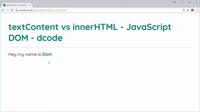 textContent vs innerHTML in the JavaScript DOM смотреть онлайн