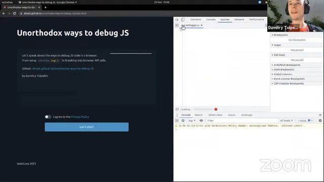 [full] 25.11.2021 WebCore: Conditionally adaptive, Unorthodox ways to debug JS, Web Platform Quiz смотреть онлайн
