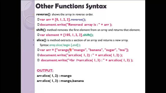 Web Design 18 Java Script Array Methods смотреть онлайн
