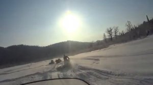 Междуреченск - Лужба по Томи на снегоходах