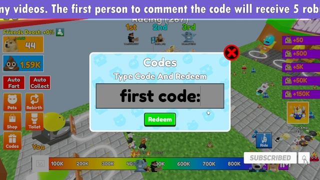 ? ALL 6 *NEW* MEGA TOILET CODES! | Fart Race Roblox March 2023 Working POOP + MORE codes! ? смотреть онлайн