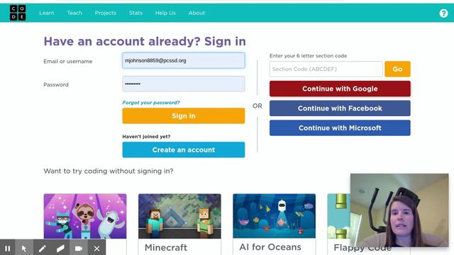How to log in to code.org смотреть онлайн