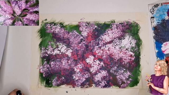 техника рисования сирени /для начинающих /гуашь,/акварель смотреть онлайн