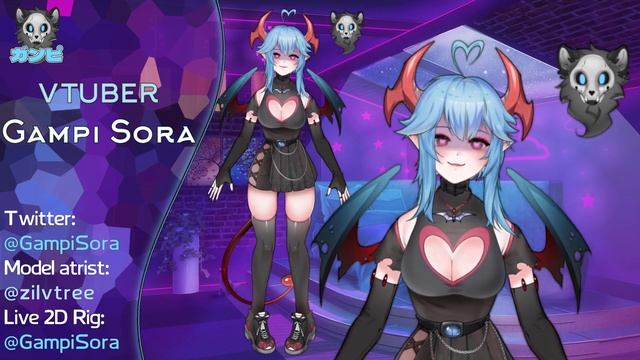 Gampi Sora Live2D Rigging 2.0 Vtuber Showcase смотреть онлайн
