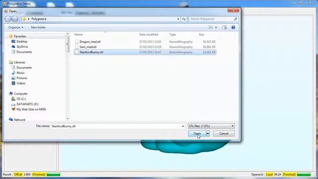Polygonica software performing solid offsetting on an STL file смотреть онлайн