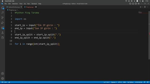 PYTHON AÇIK PORT TARAMA ve AÇIK IP ADRES BULMA смотреть онлайн