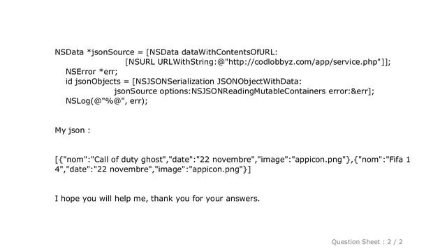iOS : Error Json : "NSDebugDescription Garbage at end" (iOS) смотреть онлайн