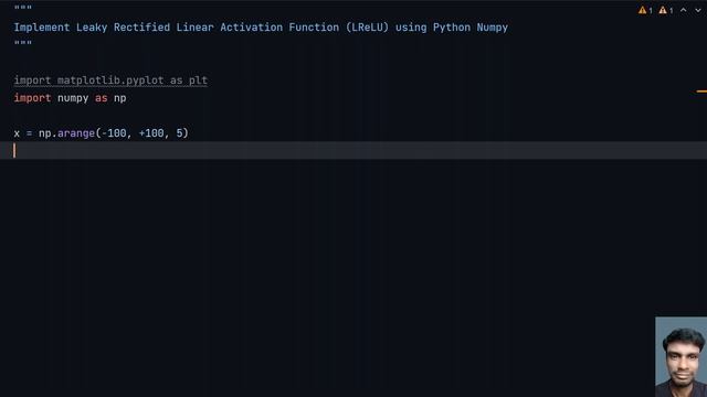 Implement Leaky Rectified Linear Activation Function (LReLU) using Python Numpy смотреть онлайн