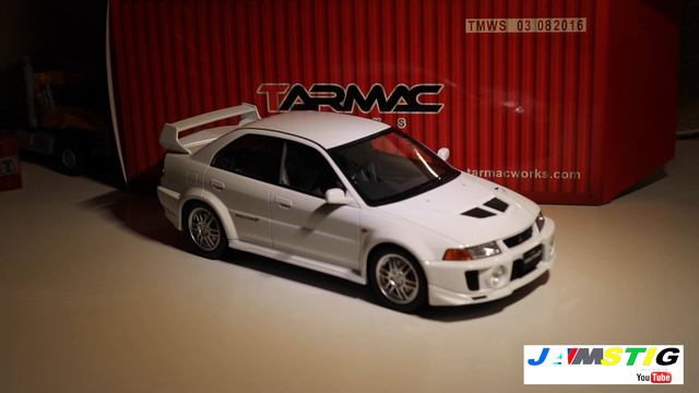 Tarmac Works 1:18 Mitsubishi Lancer Evolution V GSR JamStig смотреть онлайн