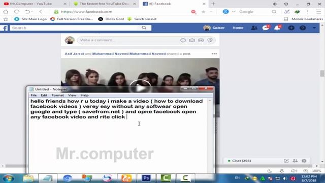 how to download facebook videos on computer without any software learn with mr computer смотреть онлайн