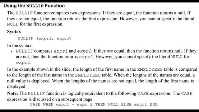 NULLIF Function: SQL Tutorial 50 смотреть онлайн