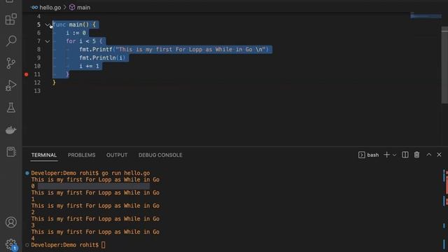 loop in go | go for loop смотреть онлайн