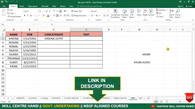 SOLUTION//: CONCATENATE VS TEXT FUNCTION || EXCEL 2016 || ROHIT SIR || #HARTRONSKILLCENTREHANSI смотреть онлайн