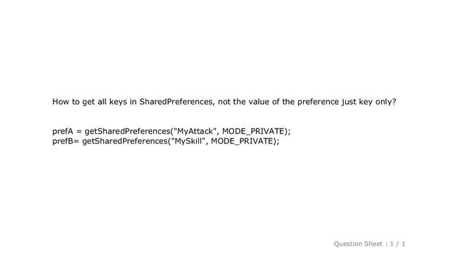Android : How to get all keys of SharedPreferences programmatically in Android? смотреть онлайн