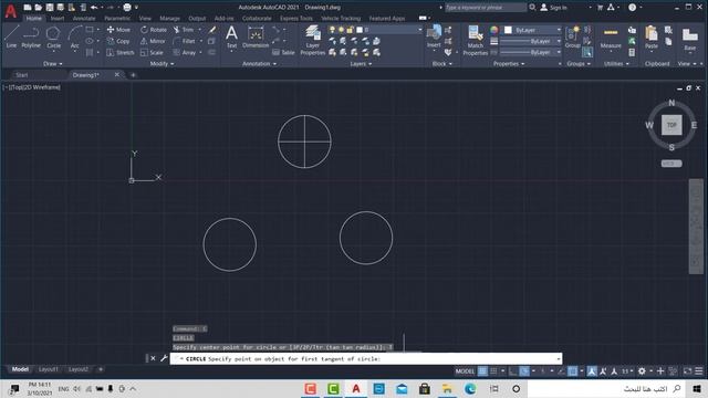 6 كورس أوتوكاد AUTOCAD 2021 CIRCLEرسم الدوائر بطريقة المماسات смотреть онлайн