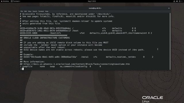 Using fstab to Mount Devices on Oracle Linux смотреть онлайн