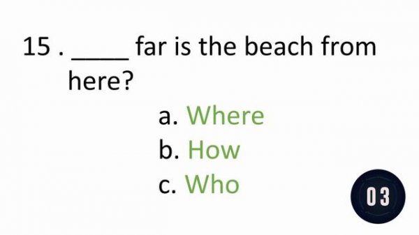 English Wh Questions Quiz |  Who, What, Where, When, Why, Which and How