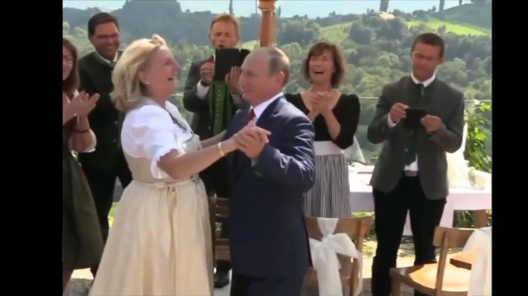 Танец Путина и тост на немецком на свадьбе премьер министра Австрии. смотреть онлайн