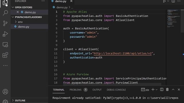 Installing PyApacheAtlas for Azure Purview and Atlas смотреть онлайн