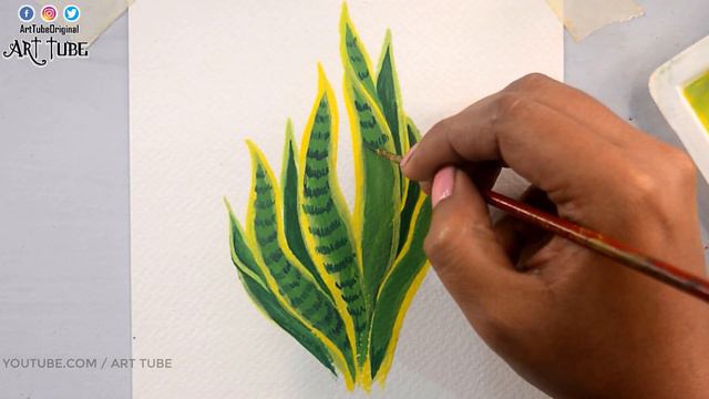 Snake Plant Satisfying Painting | How to Paint PLANTS using Poster Color | Snake Plant Painting смотреть онлайн