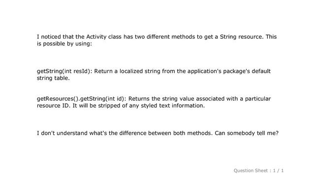 Android : Difference between getString() and getResources.getString() смотреть онлайн