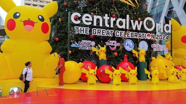 Новогодняя елка Бангкока, Central wOrld mall, шоу покемонов Пикачу, 1 часть смотреть онлайн